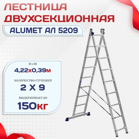 Лестница двухсекционная Alumet Ал 5209 - stroymarket66.ru - Нижний Новгород