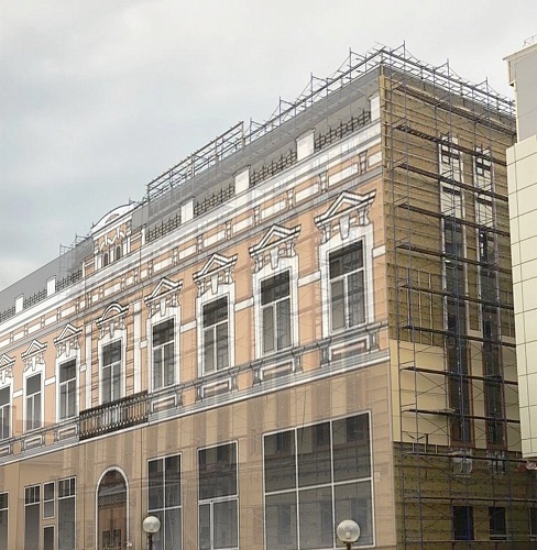 Фальшфасад сетка с изображением на строительные леса - stroymarket66.ru - Нижний Новгород